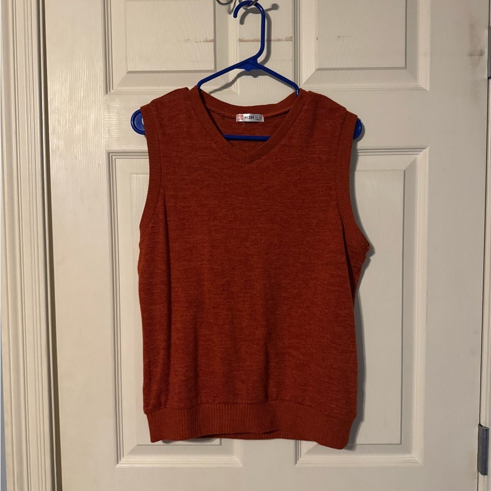 Rust Sleeveless Knit Top